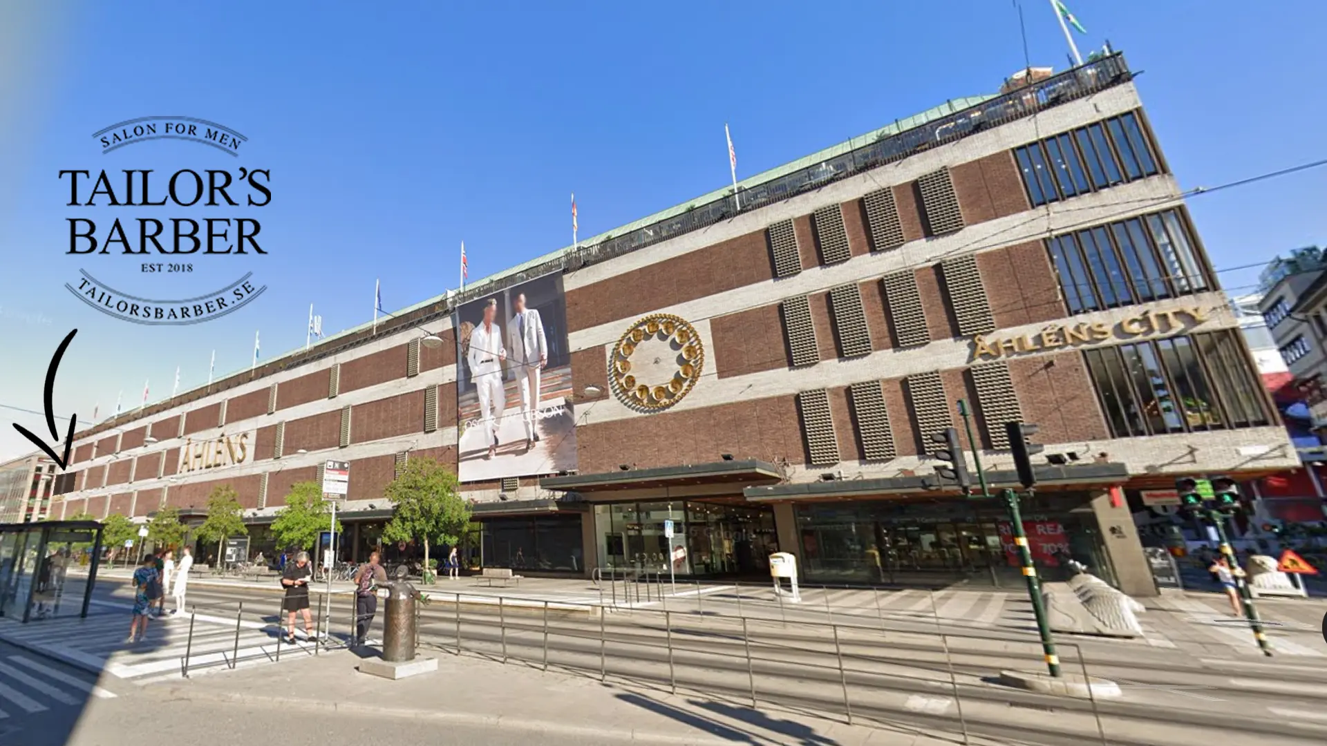 Åhléns City entré från Sergels torg, barber Stockholm City, 1 minut från T-Centralen