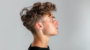 Man med stilren taper fade-sidklippning – klassisk herrklippning hos Tailor’s Barber.