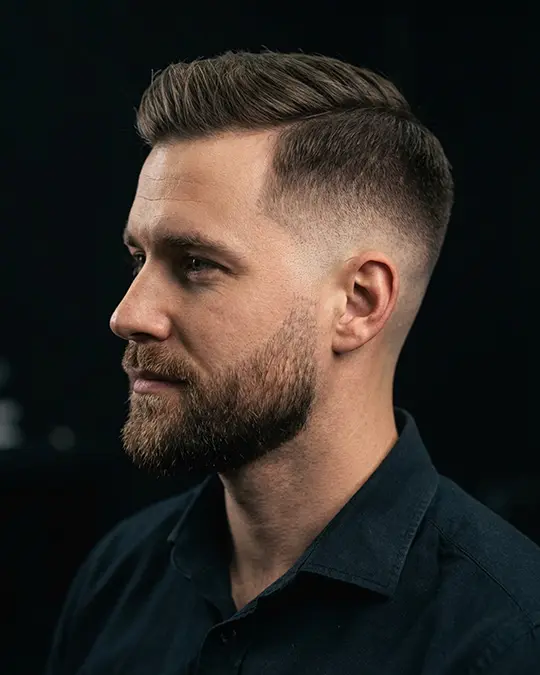 Drop in barber Stockholm med skin fade och skägg – professionell herrklippning